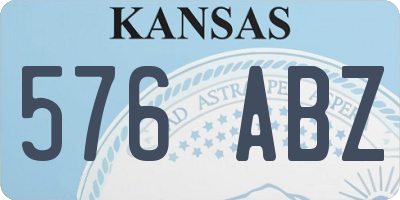 KS license plate 576ABZ