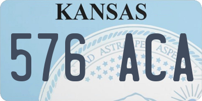 KS license plate 576ACA