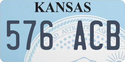 KS license plate 576ACB