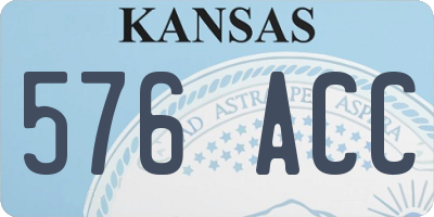 KS license plate 576ACC