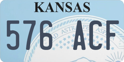 KS license plate 576ACF