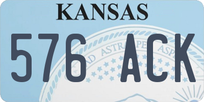 KS license plate 576ACK