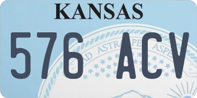 KS license plate 576ACV