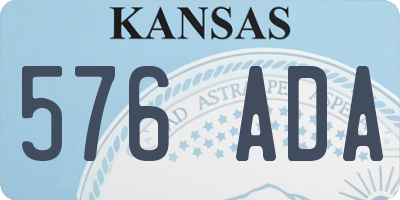 KS license plate 576ADA
