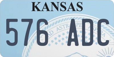 KS license plate 576ADC