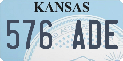 KS license plate 576ADE