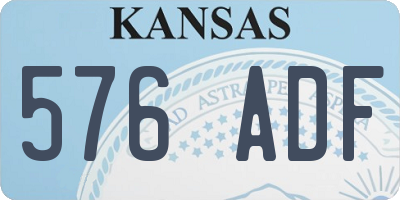 KS license plate 576ADF