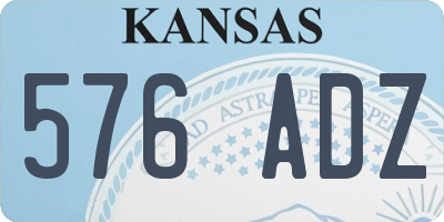 KS license plate 576ADZ