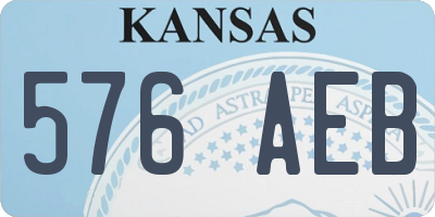 KS license plate 576AEB
