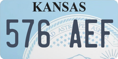 KS license plate 576AEF