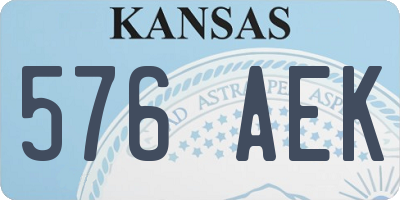 KS license plate 576AEK