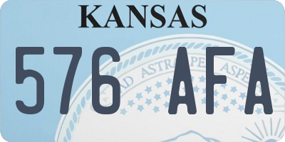 KS license plate 576AFA