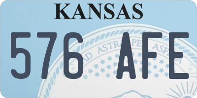 KS license plate 576AFE