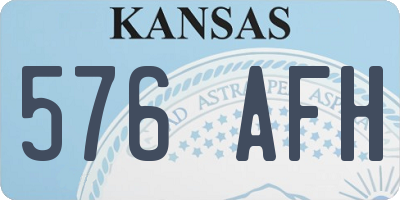 KS license plate 576AFH