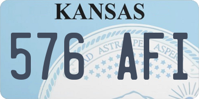 KS license plate 576AFI