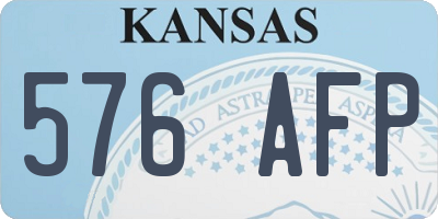 KS license plate 576AFP