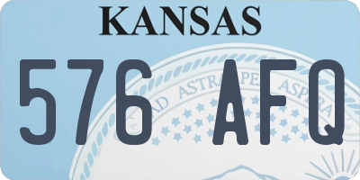 KS license plate 576AFQ