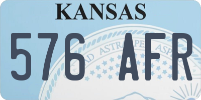 KS license plate 576AFR