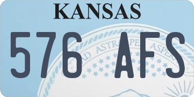 KS license plate 576AFS