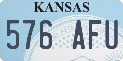 KS license plate 576AFU