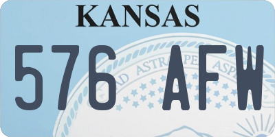 KS license plate 576AFW