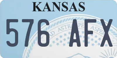 KS license plate 576AFX