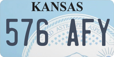 KS license plate 576AFY