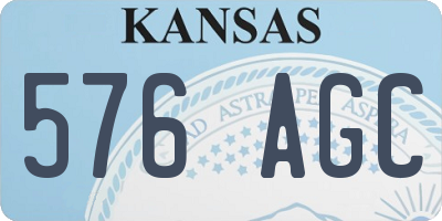 KS license plate 576AGC