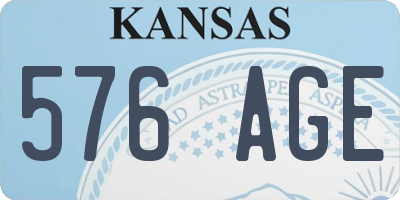 KS license plate 576AGE
