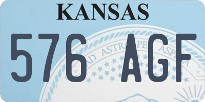 KS license plate 576AGF