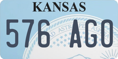 KS license plate 576AGO
