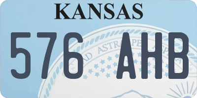 KS license plate 576AHB