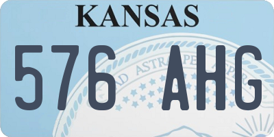 KS license plate 576AHG