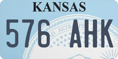 KS license plate 576AHK