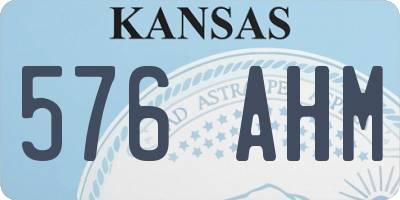 KS license plate 576AHM