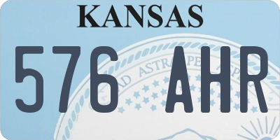 KS license plate 576AHR