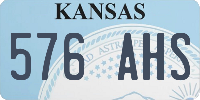 KS license plate 576AHS