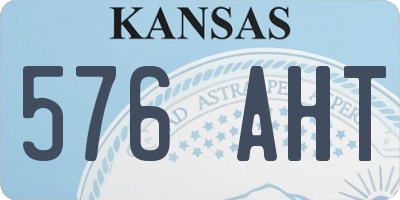 KS license plate 576AHT