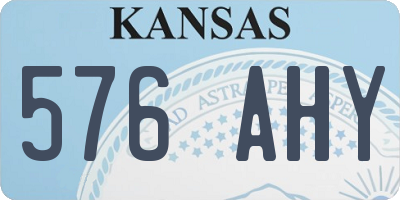 KS license plate 576AHY