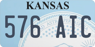 KS license plate 576AIC