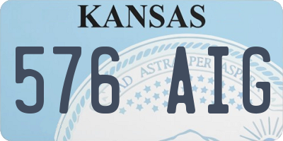 KS license plate 576AIG