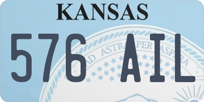 KS license plate 576AIL