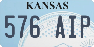 KS license plate 576AIP