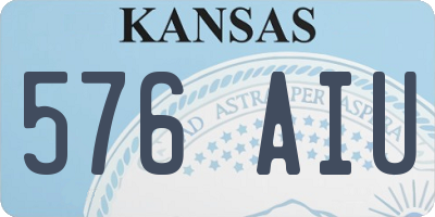 KS license plate 576AIU