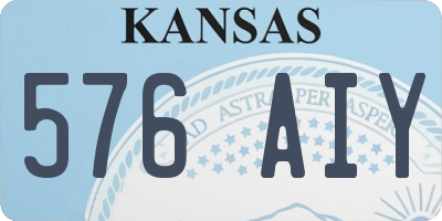 KS license plate 576AIY