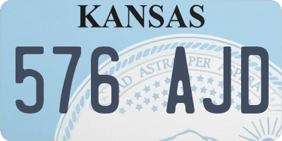 KS license plate 576AJD
