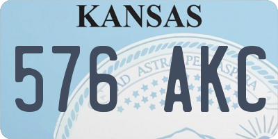KS license plate 576AKC