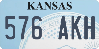 KS license plate 576AKH