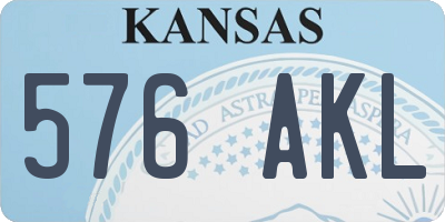 KS license plate 576AKL
