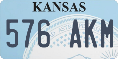KS license plate 576AKM